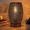 RGB LED Tischleuchte, schwarz gold, Schirm mit Dekorstanzungen Bild 5