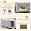 2 in 1 Beistelltisch & Katzenschrank mit Kratzbrett Katzentoilette Kaffeetisch 90 x 50 x 50 cm Grau Bild 4