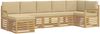 vidaXL Outdoor-Sofagarnitur 6 pcs Weiß und Beige 306 x 128,5 x 73 cm 3392183 Bild 2