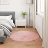 vidaXL Teppich aus Kunstschaffell TAFALLA Rosa Ø 100 cm Polyester 42021558 Bild 4