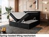MEBLINI Boxspringbett LUKAS 200x220 cm mit Bettkasten - H4/Schwarz Samt Polsterbett - Doppelbett mit Topper & Taschenfederkern-Matratze Bild 4