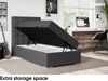 MEBLINI Boxspringbett LUKAS 100x200 cm mit Bettkasten - H3/Dunkelgrau Webstoff Gepolstert Einzelbett mit Topper & Bonellfederkern-Matratze - 100x200 Links Bild 5