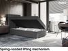 MEBLINI Boxspringbett LUKAS 100x200 cm mit Bettkasten - H3/Dunkelgrau Webstoff Gepolstert Einzelbett mit Topper & Bonellfederkern-Matratze - 100x200 Links Bild 3