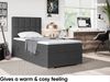 MEBLINI Boxspringbett LUKAS 100x200 cm mit Bettkasten - H3/Dunkelgrau Webstoff Gepolstert Einzelbett mit Topper & Bonellfederkern-Matratze - 100x200 Links Bild 4