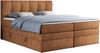 Boxspringbett mit Doppelmatratze - ALVIN-KING Orange 140x200 cm Stoff Mittelfest (H3) Bild 3