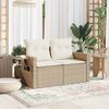 vidaXL Gartensofa mit Kissen 2-Sitzer Beige Poly Rattan 366061 Bild 3