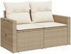 vidaXL Gartensofa mit Kissen 2-Sitzer Beige Poly Rattan 366061 Bild 4