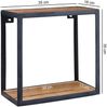 Wandregal PURI 35 x 18 x 35 cm Sheesham Massivholz, Bücherregal Hängend, Metallregal mit Echtholz Regalboden, Kleines Holzregal Quadratisch, Dekoregal Würfel Hängeregal Industrial Wanddeko Bild 4