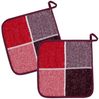 Kracht Topflappen Blockkaro, (Set, 2-tlg, 2-teilig), 2er Set Topflappen, Baumwoll Frottier, ca. 22x22 cm Bild 2