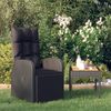 vidaXL Garten-Liegestuhl mit Auflage, Polyrattan, 106 x 69 x 57 cm, Schwarz Bild 2