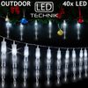 Monzana Lichterkette Eiszapfen 40 LED 6,2m weiß Weihnachten Innen Außen Eiszapfenlichterkette Weihnachtsdeko Bild 1