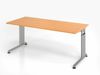 Schreibtisch C-Fuß 180x80 cm Buche/Silber Bild 2