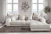 Big-Sofa XXL 306 cm Federkern Lounge Couch Kunstleder Weiß und Stoff Grau Beige Bild 3