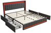 Simurq Polsterbett 180x200 cm Doppelbett mit LED Beleuchtung und Ladefunktion (LED, Ladestation, in 2 Größen verfügbar), Jugendbett 4 Schubladen Stauraumbett Bild 4