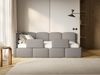 Selsey 'Cloudy' Jugendbett links, Matratze & Rausfallschutz, Bouclé Grau, 90x200 cm Bild 2