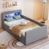 Polsterbett Kinderbett 90x200 cm mit LED, USB, Nachtlicht, hydraulischem Stauraum, Samt, Matratze nicht enthalten Bild 2