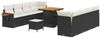vidaXL Gartensofa-set mit Kissen 12 pcs Schwarz und Creme Poly-Rattan 3365095 Bild 2