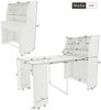 Ausziehbarer Esstisch H 76 x B 80 x L 52/132,5 cm, mit Stauraum und Glasfach, weiß Bild 5