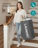 SONGMICS Wäschekorb faltbar, 80 L, Wäschesammler, mit Henkel, Wäschesack, wasserabweisend, grau Bild 3