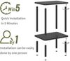 Beistelltisch Holz 2 Tier Schwarz Nachttisch Schmal 40x30x52cm Stauraum Kleiner Bild 5