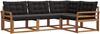 vidaXL Outdoor-Sofagarnitur mit Kissen 4 pcs Natürlich und Schwarz 3369411 Bild 2