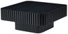 Square Fluted Coffee Table, Modern Ribbed Center Table with Solid Wood Stripe Accent, MDF with Wood Veneer Construction, Contemporary Accent Table for Living Room, Bedroom, and Office (Black) Bild 2