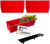 BURI 12 Euro-Paletten Blumenkästen-Einsätze inkl. Bewässerungsmatte | 37,3cm Rot | Pflanzkasten für Europalette Palette | Balkonkasten | Blumentopf | aus stabilen Kunststoff | Made in Germany Bild 2