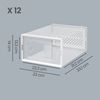 SONGMICS Schuhboxen, 12er Set, Aufbewahrungsbox, für Schuhe bis Größe 43, transparent-schwarz Bild 5