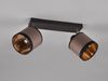 LED Wand- & Deckenstrahler mit Stoffschirmen in Taupe/Gold, Breite 35cm Bild 4