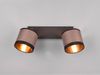 LED Wand- & Deckenstrahler mit Stoffschirmen in Taupe/Gold, Breite 35cm Bild 3