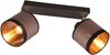 LED Wand- & Deckenstrahler mit Stoffschirmen in Taupe/Gold, Breite 35cm Bild 2