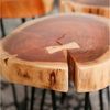 alesvelt Beistelltisch TRUNK Massiver Akazien-Tisch in Baumscheiben-Optik mit Hairpin-Beinen (2er-Set), 32x45 cm, Akazienholz Bild 4