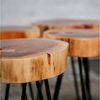 alesvelt Beistelltisch TRUNK Massiver Akazien-Tisch in Baumscheiben-Optik mit Hairpin-Beinen (2er-Set), 32x45 cm, Akazienholz Bild 3