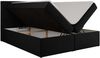 Boxspringbett mit Multipocket-Matratze und Topper, Doppelbett, Struktur dekostoff, Polsterbett mit Bettkästen - JAGUAR - 200 x 200 cm - Schwarz Struktur - H4 Bild 5