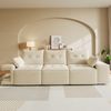 Merax modulares 3-Sitzer-Sofa mit breiten Armlehnen, Cloud-Sofa, integriertem Stauraum, gepolstertem Haustierbereich, mit zwei Kissen, Beige Bild 3