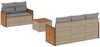 vidaXL 6-tlg. Garten-Sofagarnitur mit Kissen Beige Poly Rattan 3227466 Bild 2