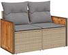 vidaXL 6-tlg. Garten-Sofagarnitur mit Kissen Beige Poly Rattan 3227466 Bild 5