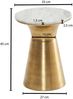 Beistelltisch Echter Marmor Weiß 35 x 35 x 45 cm Anstelltisch Metall Gold, Kleiner Sofatisch Rund, Wohnzimmertisch Couch Modern, Couchtisch Hoch Bild 4