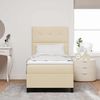 vidaXL Boxspringbett mit Matratze mit Kopfteil Creme 90 x 190 cm Stoff 3339355 Bild 3