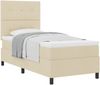vidaXL Boxspringbett mit Matratze mit Kopfteil Creme 90 x 190 cm Stoff 3339355 Bild 2