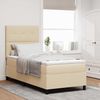 vidaXL Boxspringbett mit Matratze mit Kopfteil Creme 90 x 190 cm Stoff 3339355 Bild 1