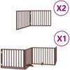 vidaXL 8-tlg. Hundetor mit Tür Faltbar Braun 640 cm Pappelholz 3155578 Bild 2