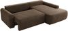 Ecksofa, L-förmiges, lose Kissen, DL-Schlaffunktion, (H 100 x T 187 x B 273 cm) - CUBO L - Velours Braun - rechte Seite Bild 5