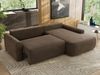 Ecksofa, L-förmiges, lose Kissen, DL-Schlaffunktion, (H 100 x T 187 x B 273 cm) - CUBO L - Velours Braun - rechte Seite Bild 4