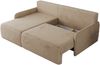 Ecksofa für das Wohnzimmer, mit losen Kissen, Schlaffunktion und Bettkästen, L-förmiges Ecksofa mit Armlehnen, Wellenfeder - ARPA - Beige Plüschstoff - linke Seite Bild 5