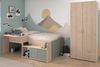 Jugendzimmer Hochbett Jade von Parisot in Seladon Grün und Jackson Eiche mit integriertem Schreibtisch, Kommode und Stauraum- in verschiedenen Zusammenstellungen wählbar - 2 teilig , halbhohes Hochbett und Kleiderschrank Bild 1