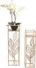 2tlg. Blumenständer-Set aus Metall, mit Blattmotiven, gold Bild 2