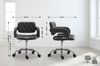 Arbeitshocker RIGA - 62 x 55 x 78 cm, Kunstleder, Schwarz | Arbeitsstuhl Drehhocker Rollhocker Bürohocker Bild 2