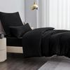 Bettwäsche Set 155x220 Schwarz Mikrofaser Reißverschluss 2tlg Bild 4
