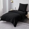 Bettwäsche Set 155x220 Schwarz Mikrofaser Reißverschluss 2tlg Bild 2